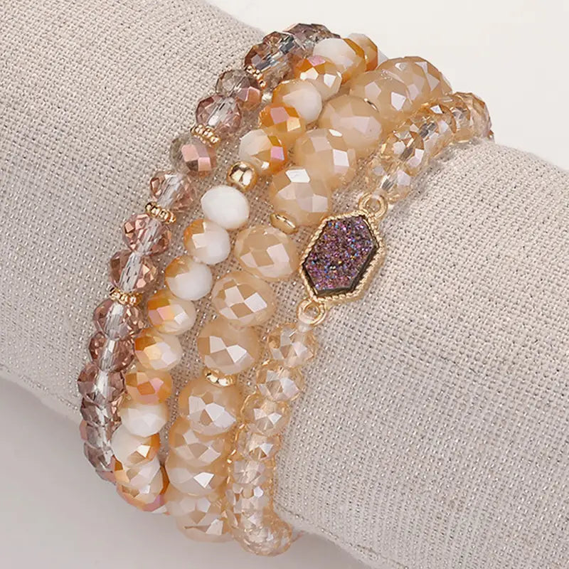 Crystal Resin Cluster Bracelets, Purple