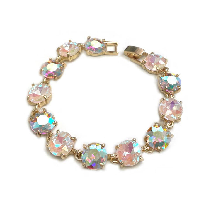 Cushion Cut Crystal Link Bracelet - 22 Palms Boutique
