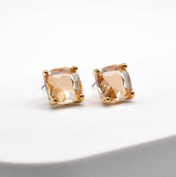 Cushion Cut Crystal Studs - 22 Palms Boutique