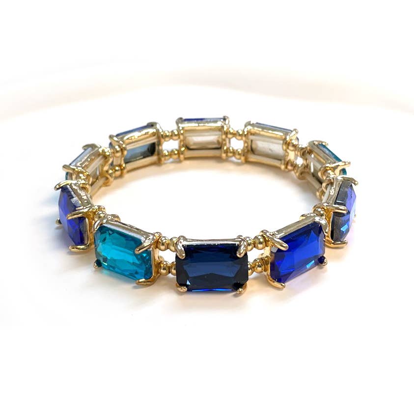 Midnight Midi Emerald Crystal Stretch Bracelet Collection