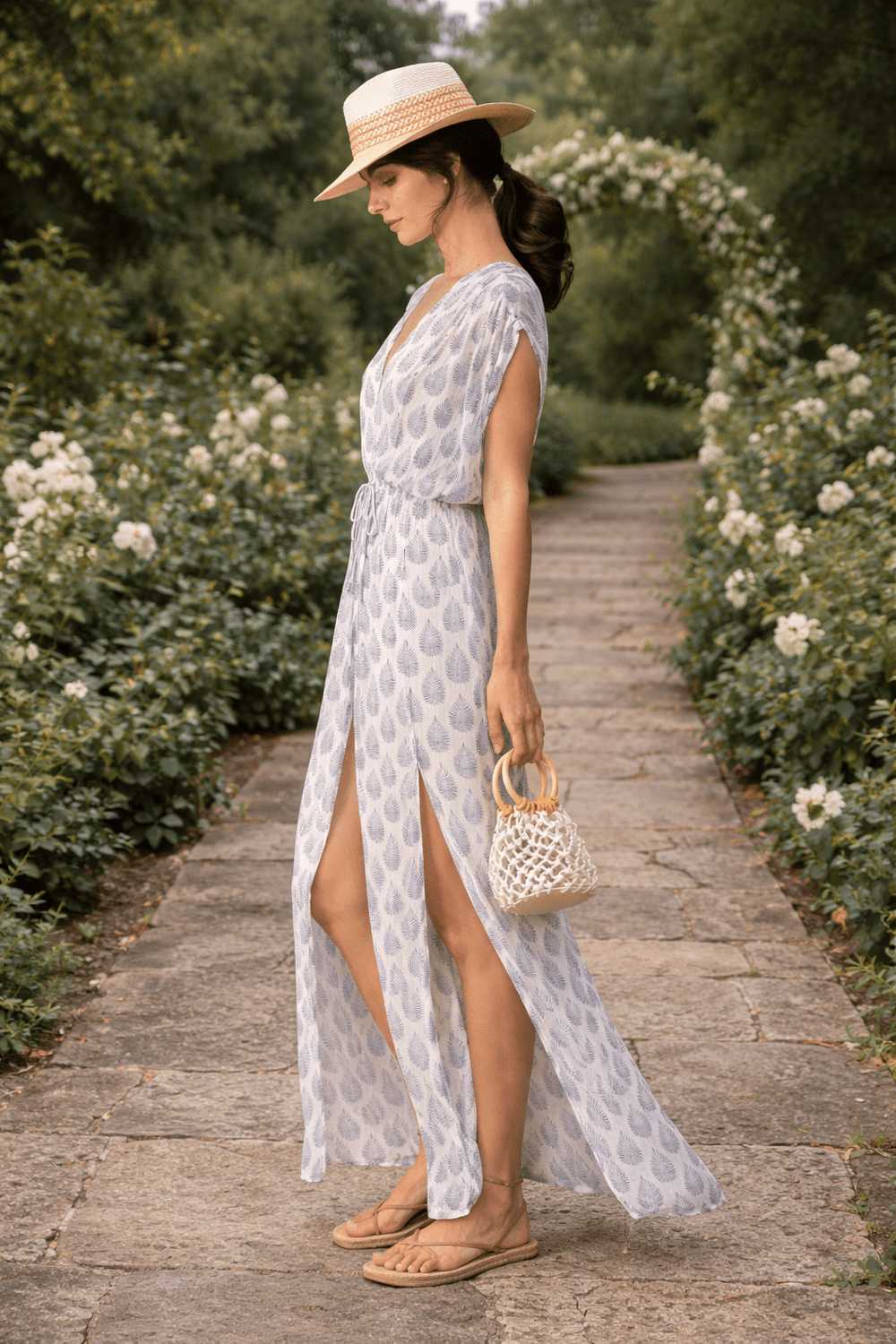 Deep V Maxi Dress - 22 Palms Boutique