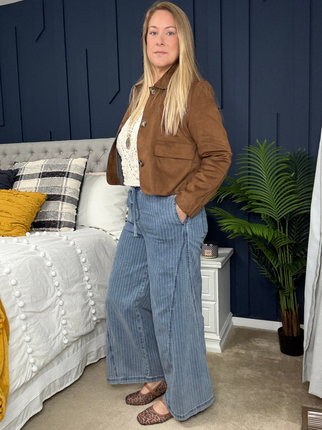 Dolce Cabo Suede Button Up Cropped Jacket - 22 Palms Boutique