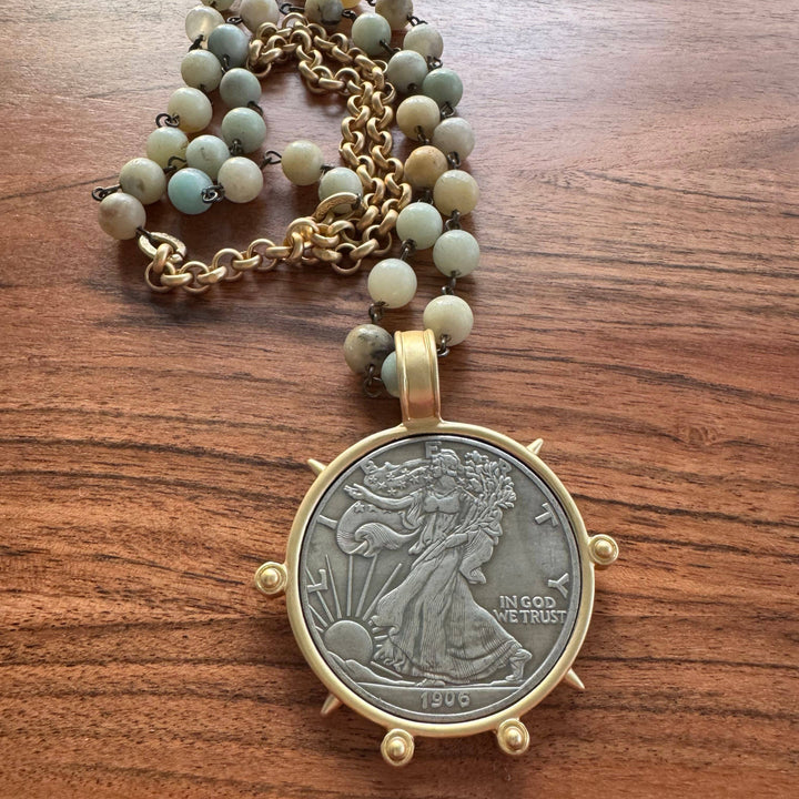 Amazonite Liberty Medallion Necklace
