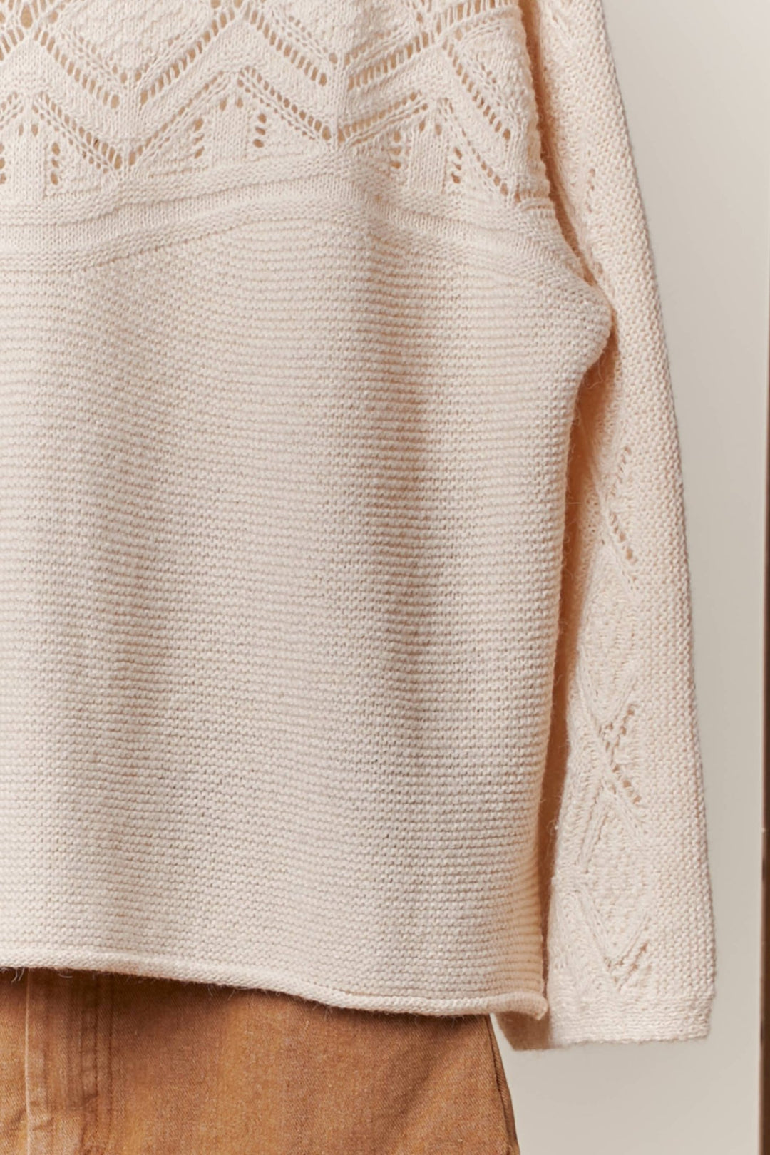 Elegant Lace Trim Sweater - 22 Palms Boutique