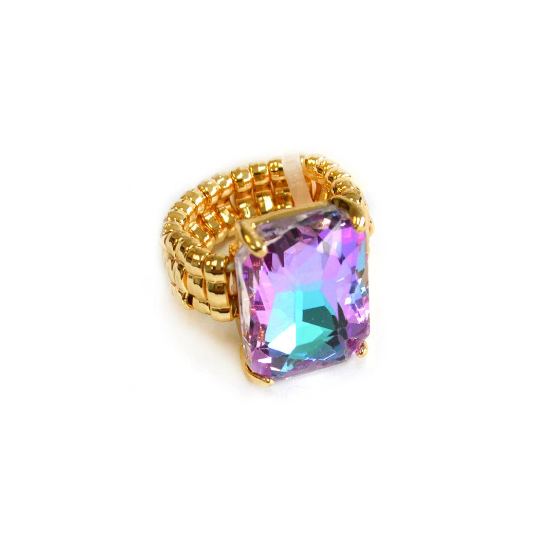 Emerald Cut Crystal Cocktail Ring - 22 Palms Boutique