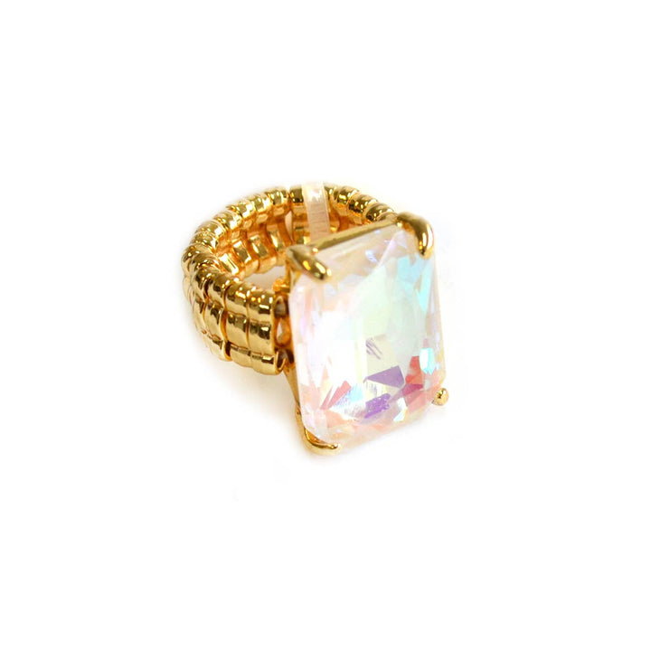 Emerald Cut Crystal Cocktail Ring - 22 Palms Boutique