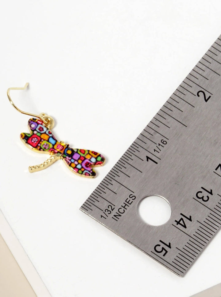 Epoxy Dragonfly Dangle Drop Earrings - 22 Palms Boutique