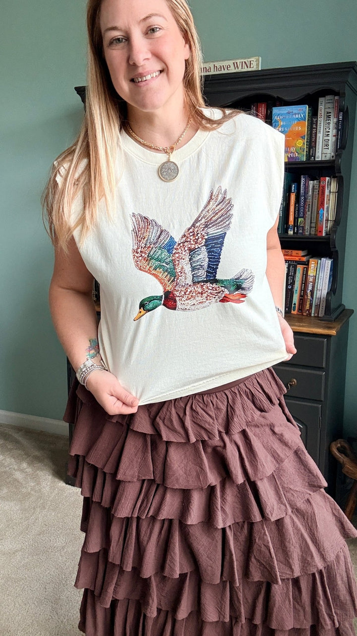 Faux Rhinestone Mallard Muscle Tank - 22 Palms Boutique