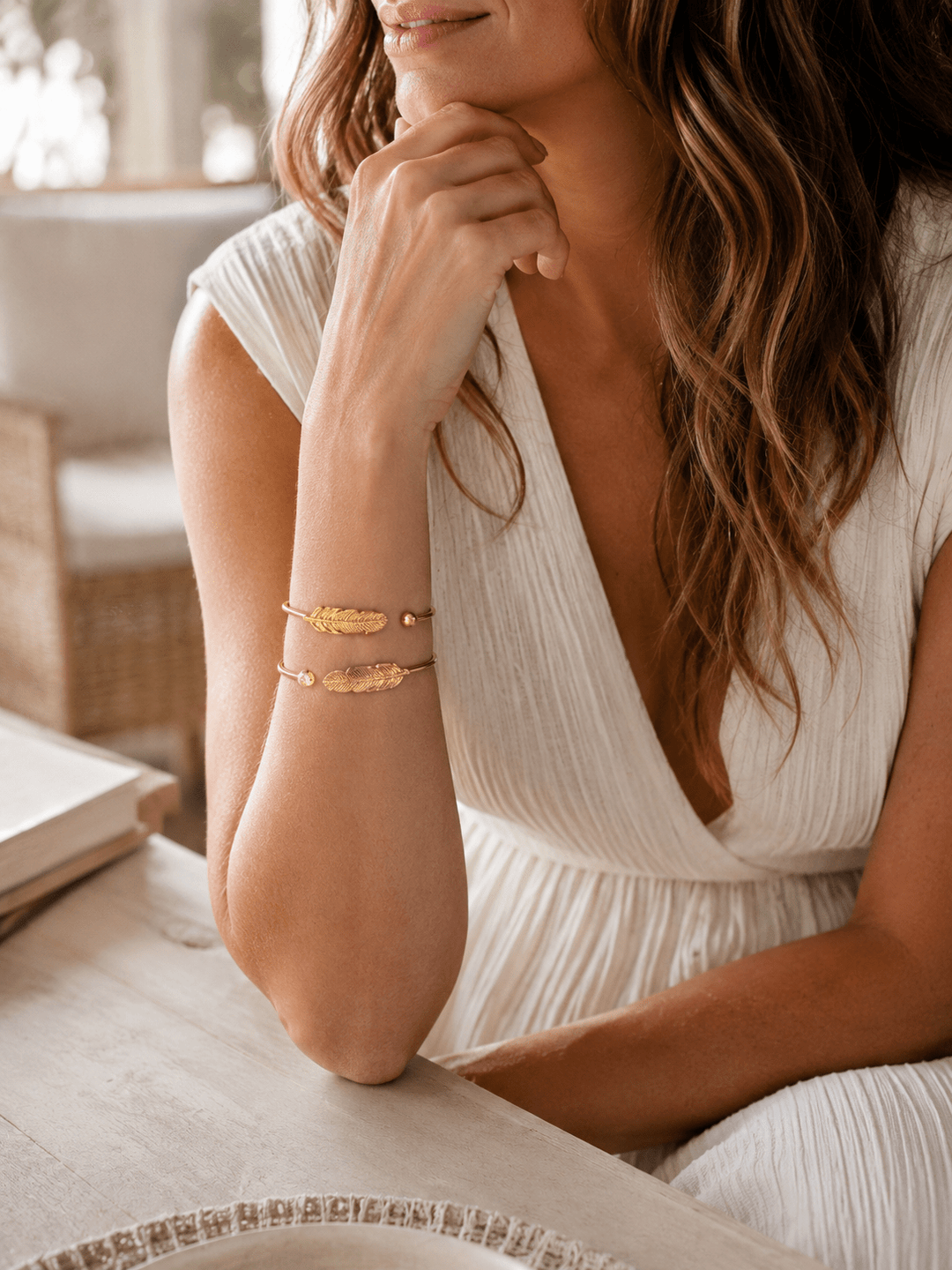 Feather Cuff Bracelet - 22 Palms Boutique