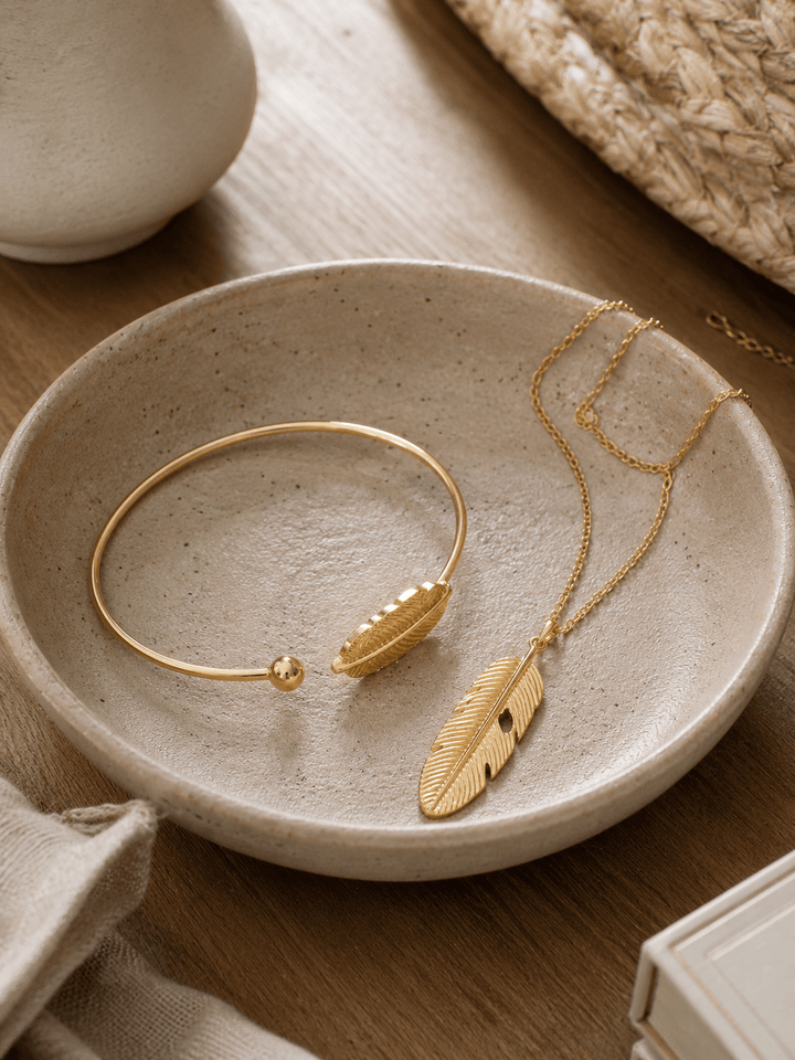 Feather Cuff Bracelet - 22 Palms Boutique