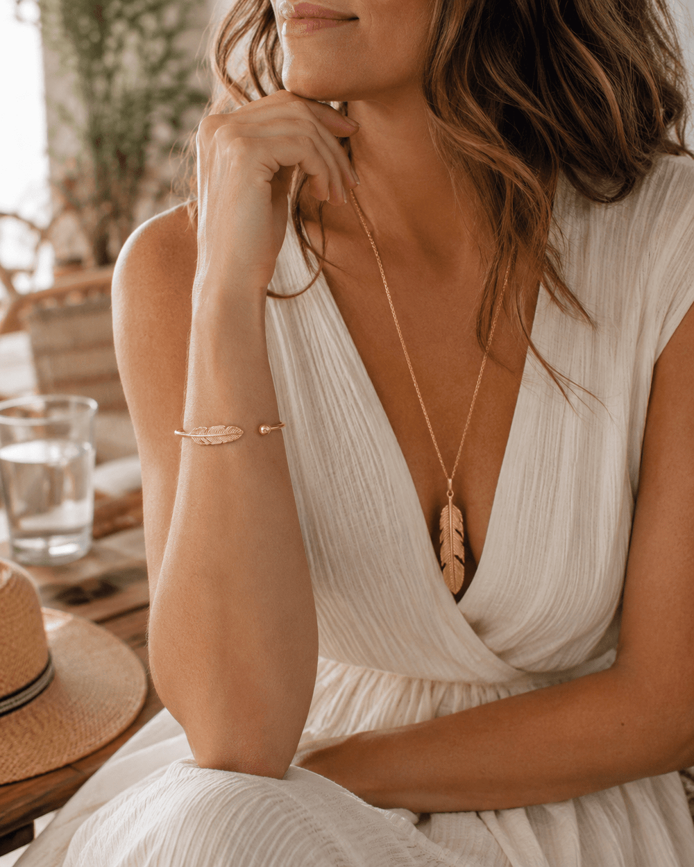 Feather Cuff Bracelet - 22 Palms Boutique