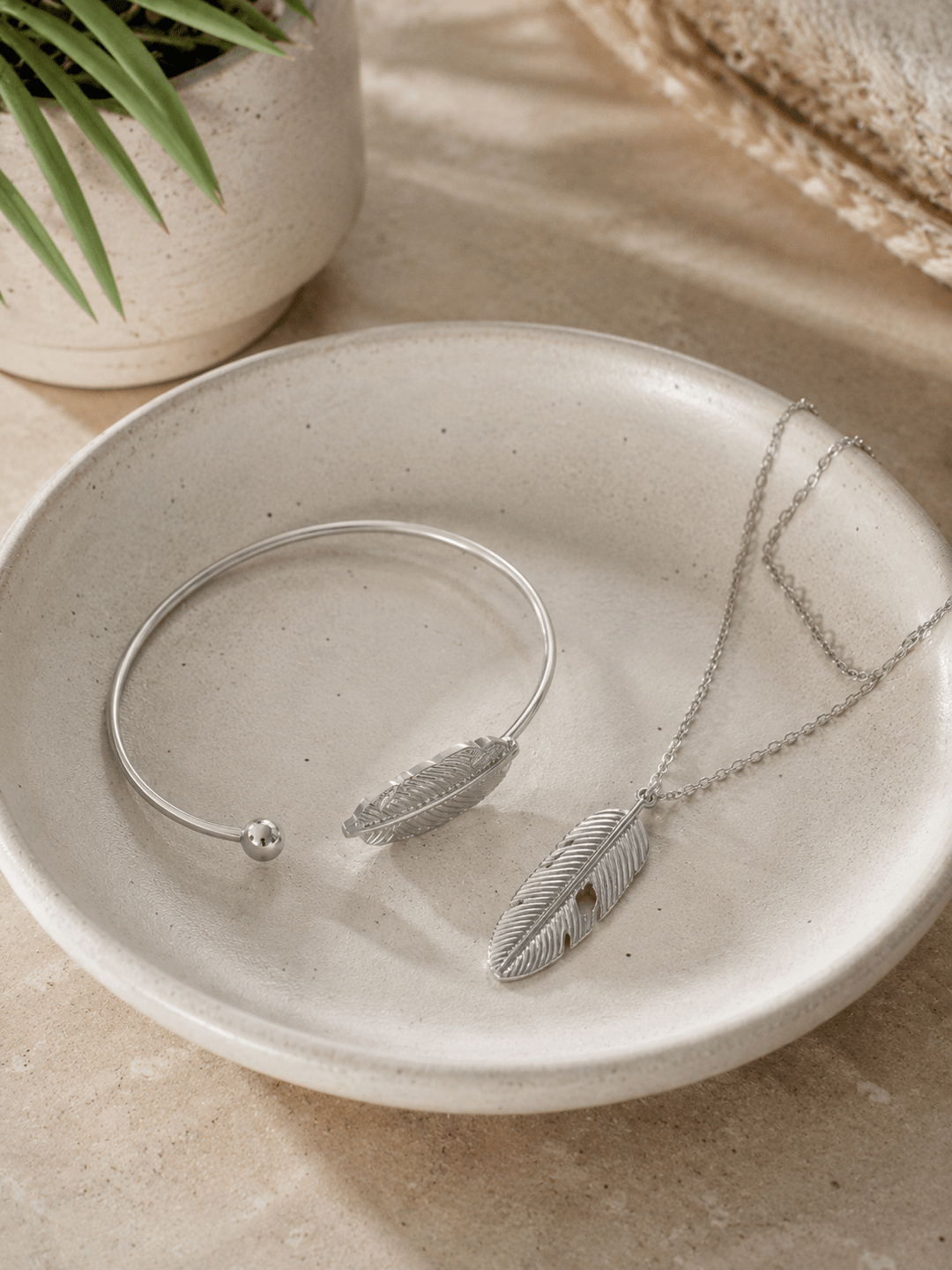 Feather Cuff Bracelet - 22 Palms Boutique