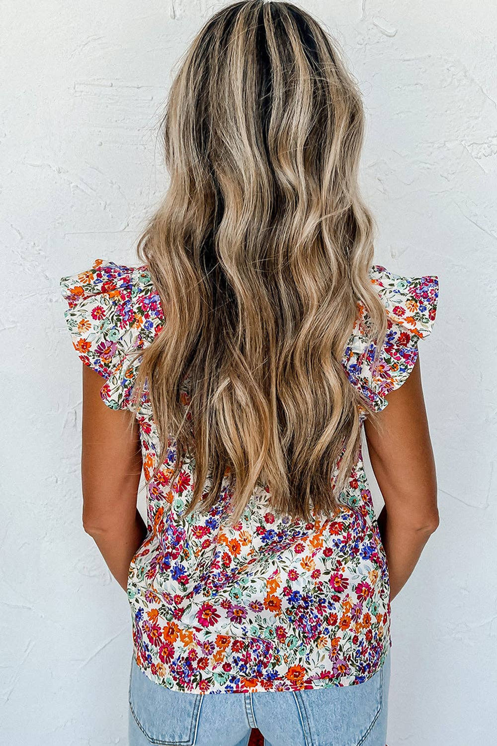 Floral Flutter Sleeve Top - 22 Palms Boutique