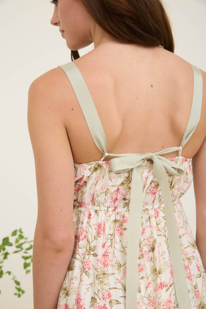 Floral Lace Trim Midi Dress - 22 Palms Boutique