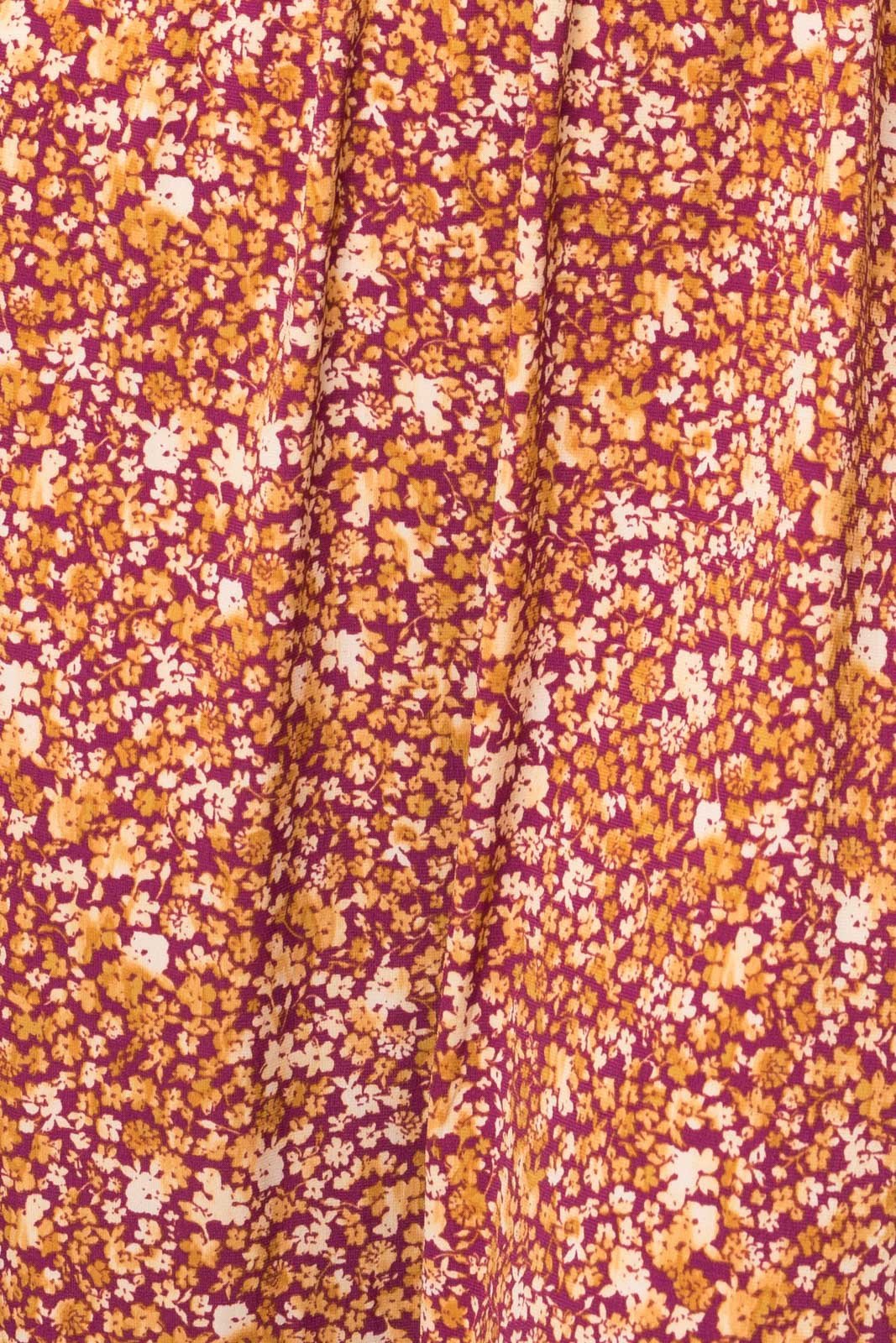 Floral Ruching Long Sleeve Dress - 22 Palms Boutique