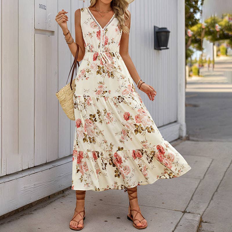 Floral Sleeveless Maxi Dress - 22 Palms Boutique