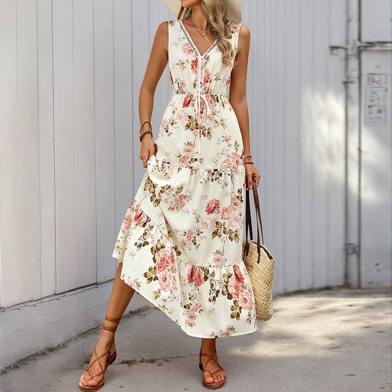 Floral Sleeveless Maxi Dress - 22 Palms Boutique