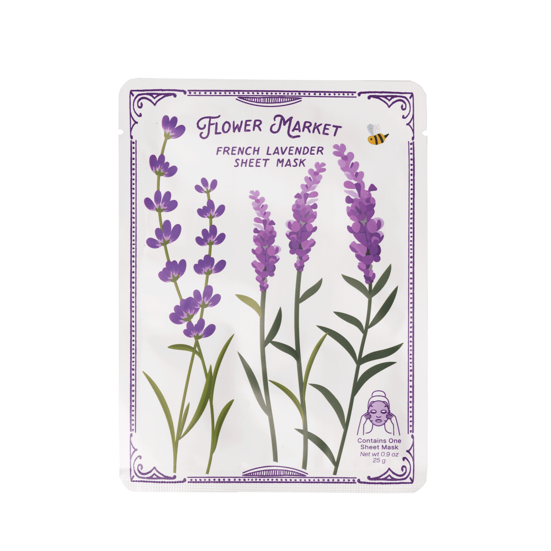 French Lavender Sheet Mask – Natural, Soothing, Paraben - Free - 22 Palms Boutique