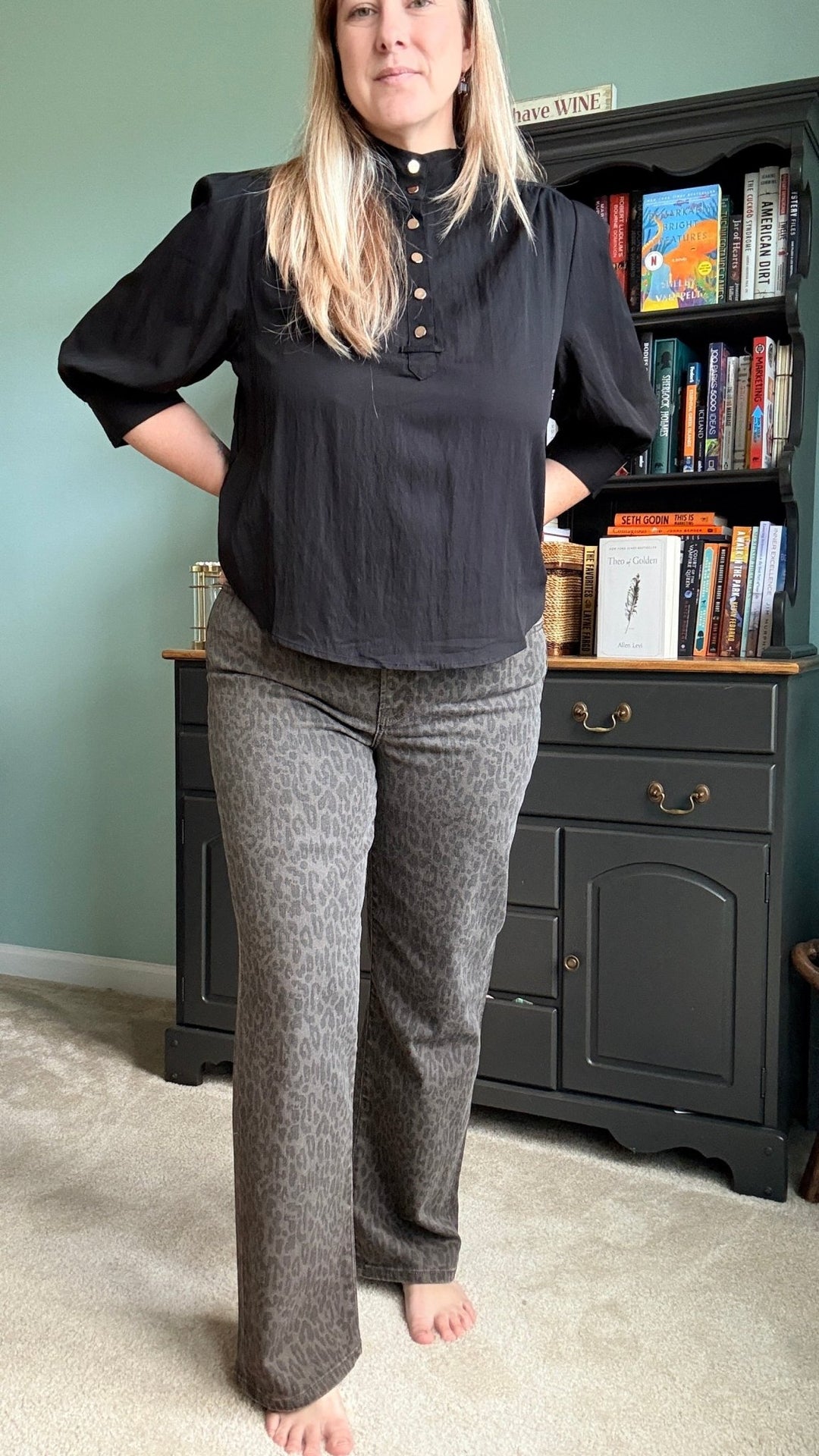 Giselle High Neck Blouse in Black - 22 Palms Boutique