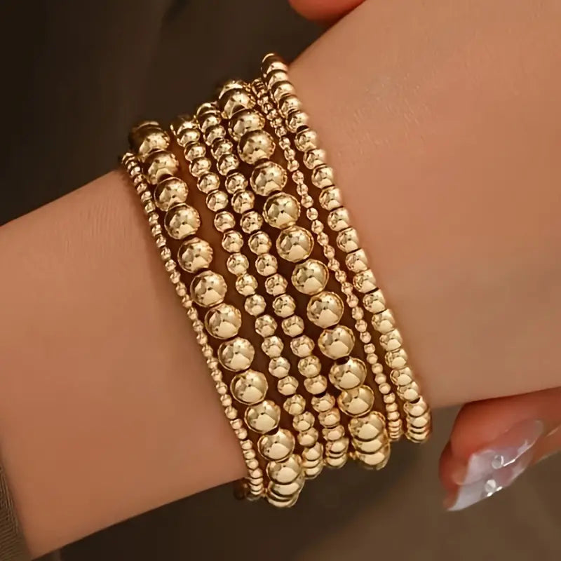 Stacking bracelet, gold & silver