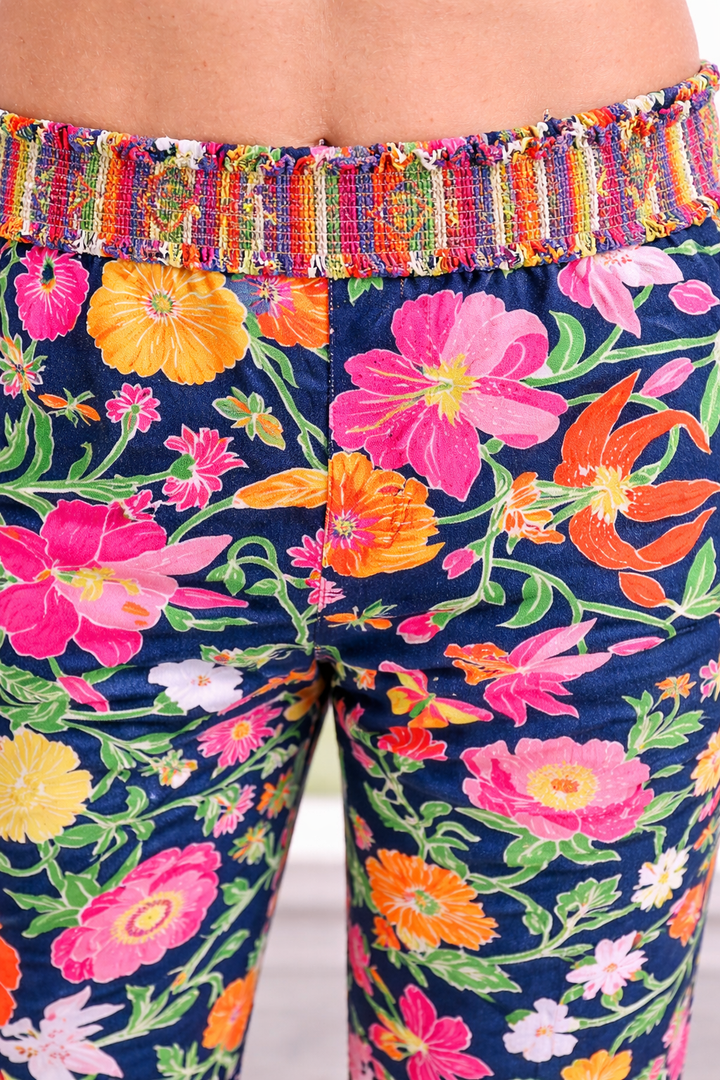 Gretchen Scott Pull On Pants | Birds and Bees Navy - 22 Palms Boutique