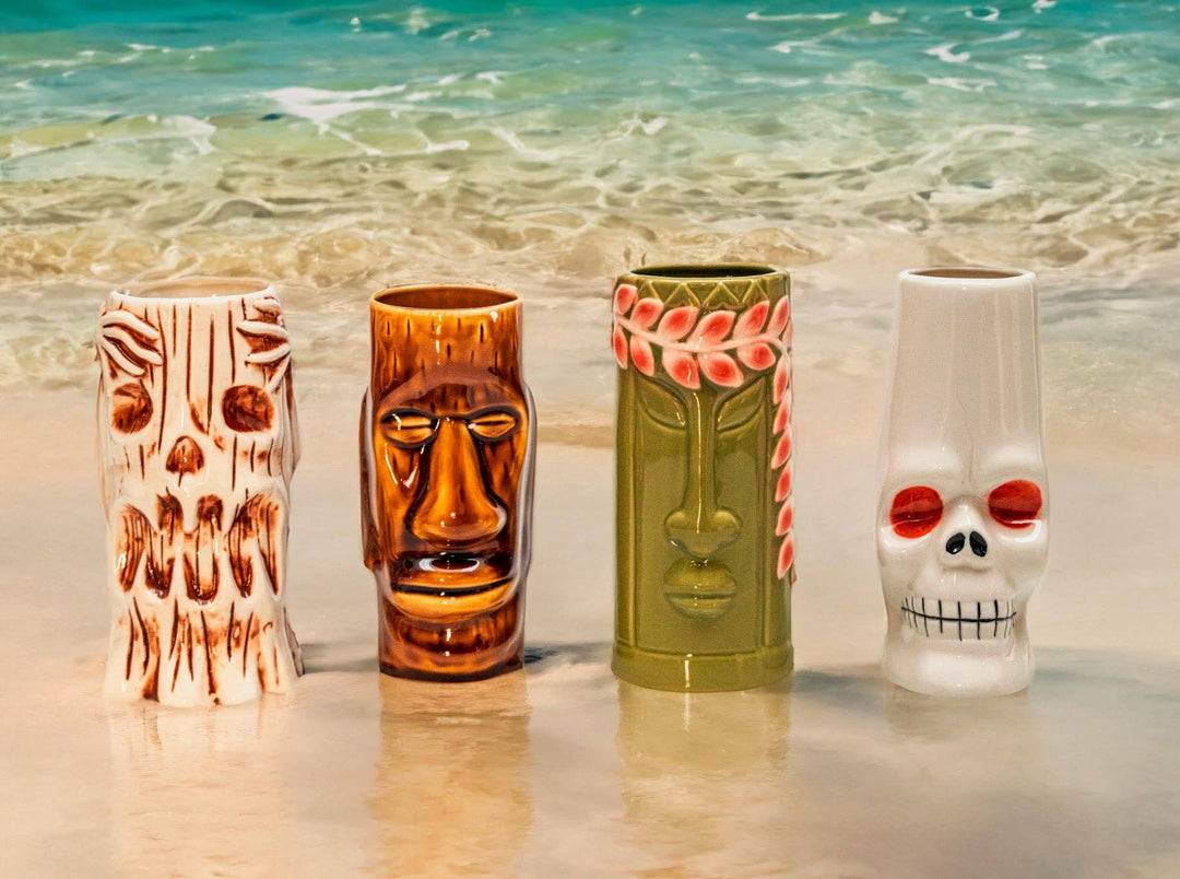 Hand - Painted Ceramic Tiki Mugs - 22 Palms Boutique