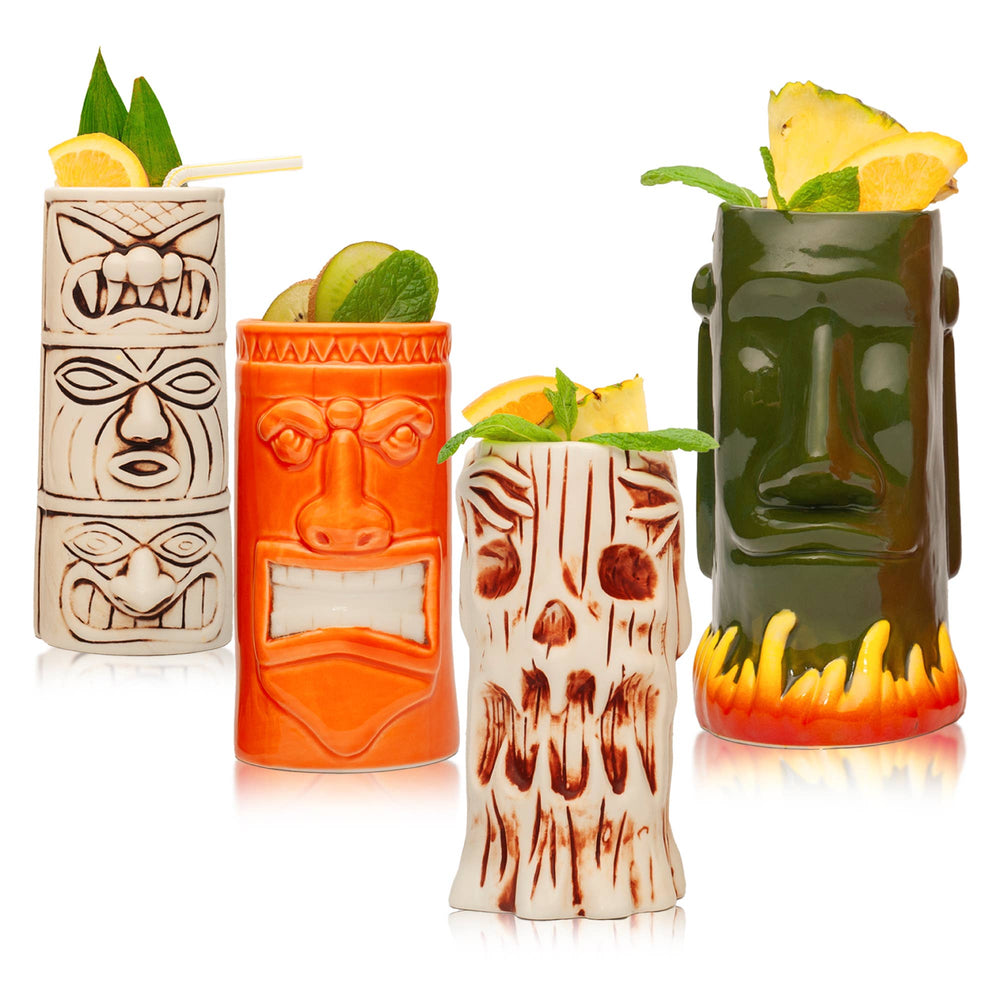 Hand - Painted Ceramic Tiki Mugs - 22 Palms Boutique