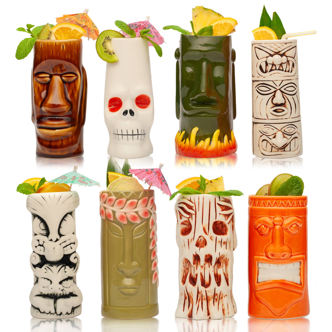 Hand - Painted Ceramic Tiki Mugs - 22 Palms Boutique