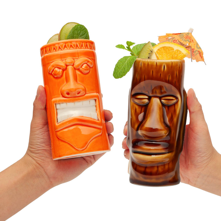 Hand - Painted Ceramic Tiki Mugs - 22 Palms Boutique