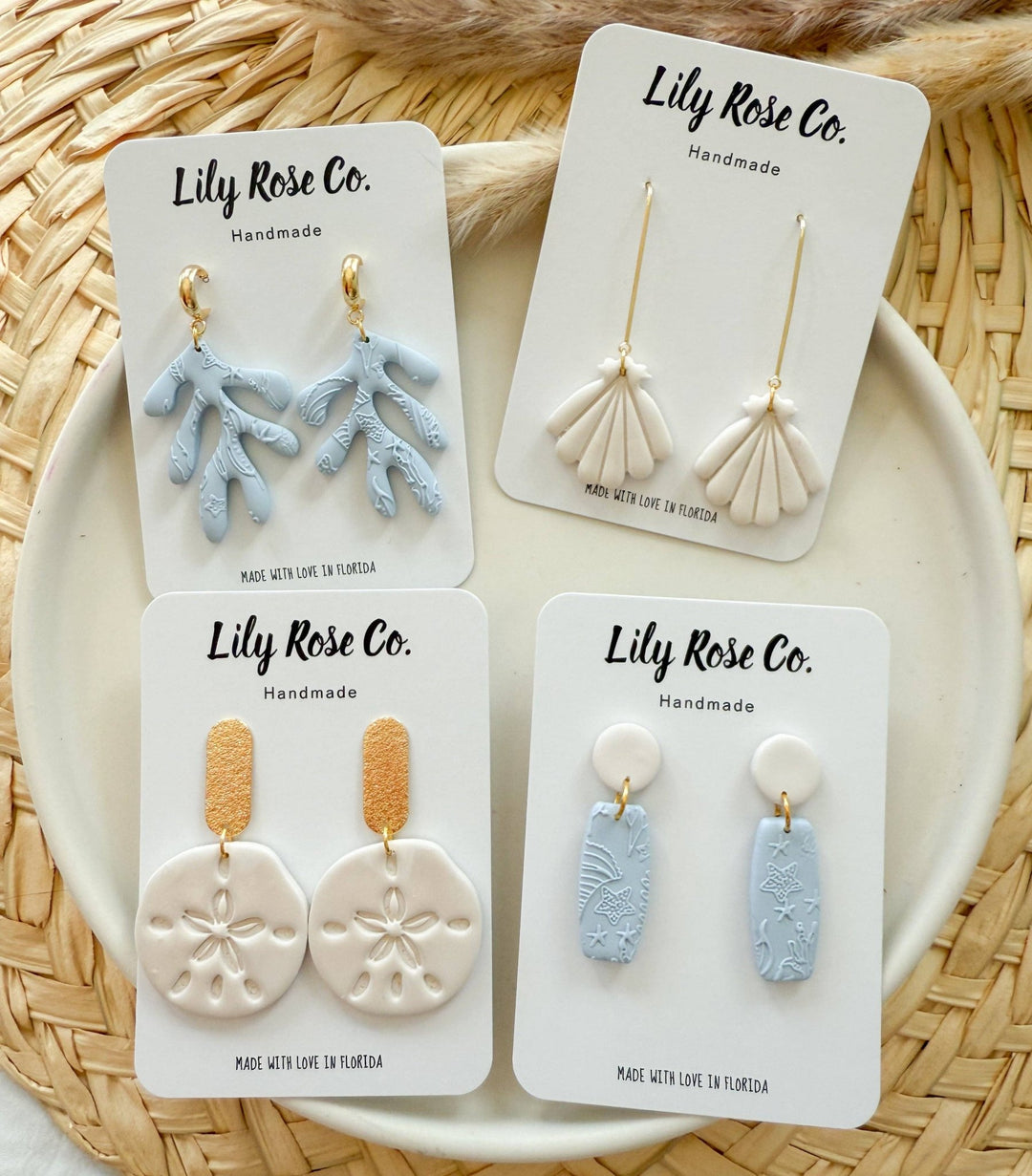 Handmade Coastal Clay Earrings - 22 Palms Boutique