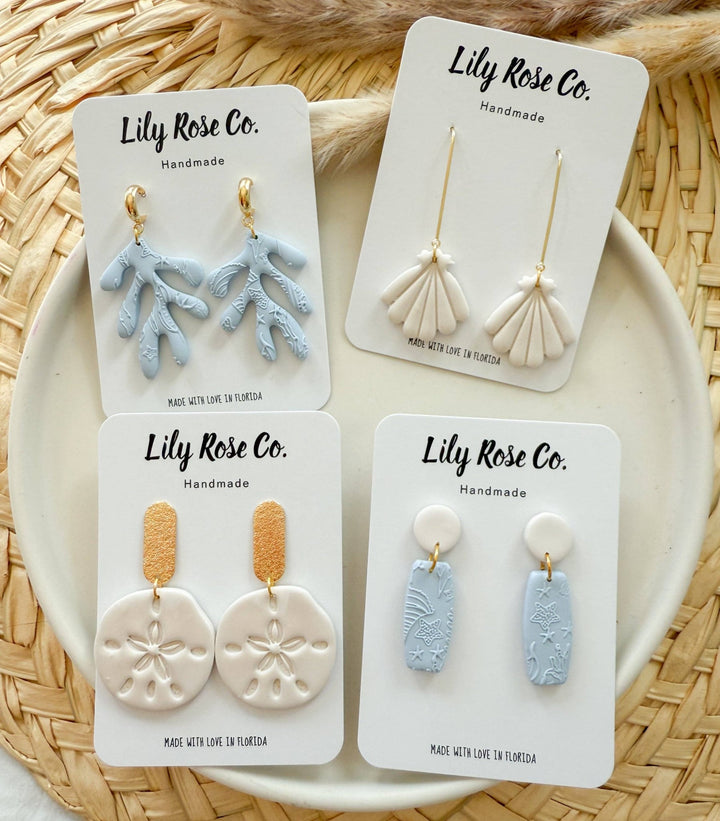 Handmade Coastal Clay Earrings - 22 Palms Boutique