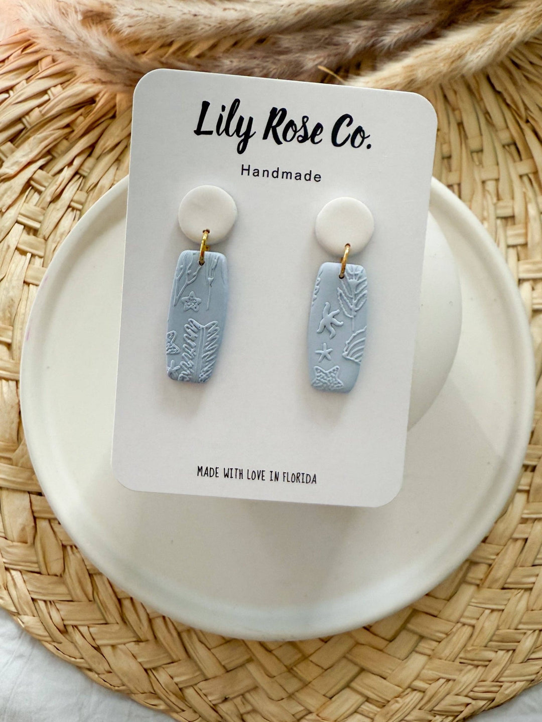 Handmade Coastal Clay Earrings - 22 Palms Boutique