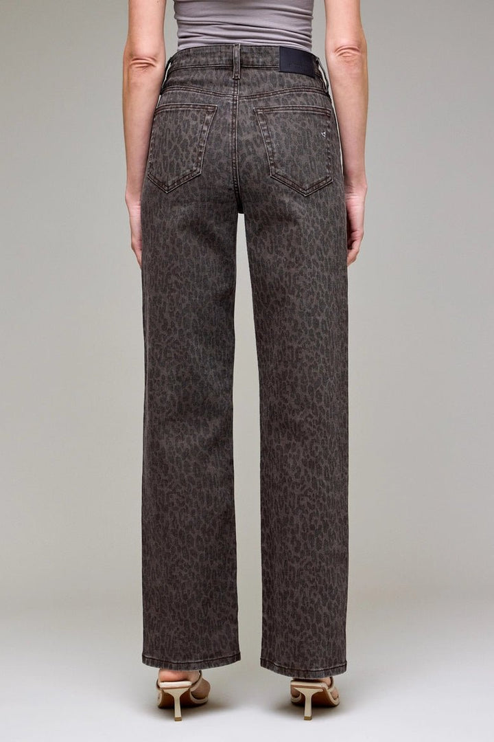 Hidden Jeans Brown Cheetah High Rise Stretch Classic Straight Leg - 22 Palms Boutique
