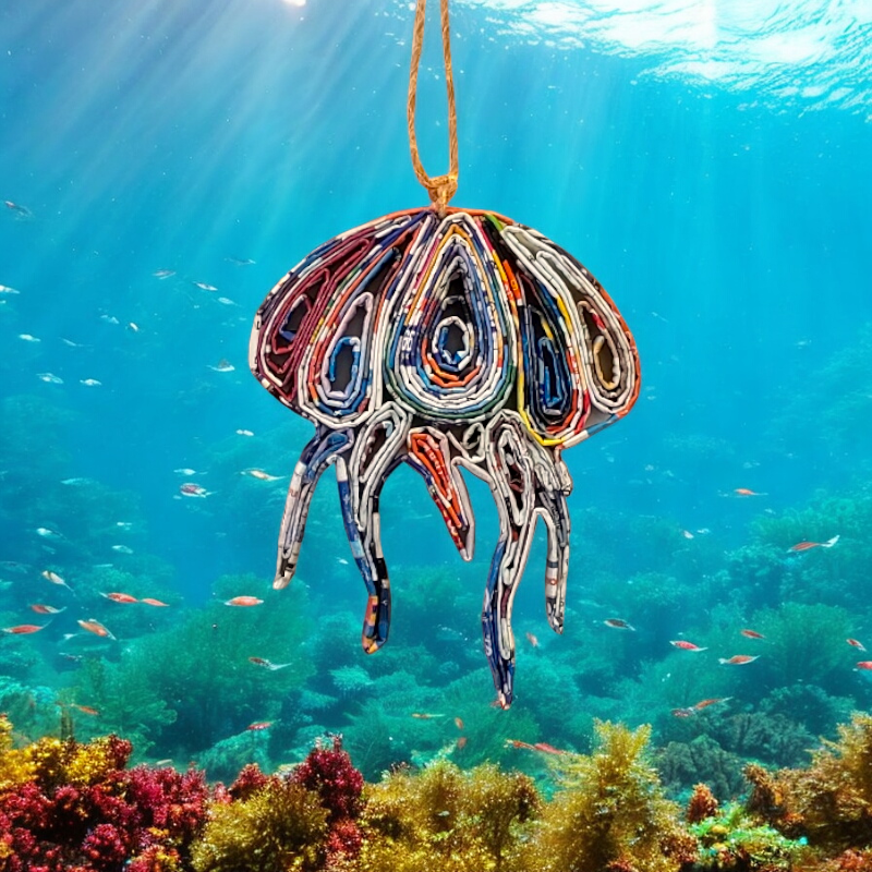Jellyfish Ornament - Recycled Paper - 22 Palms Boutique