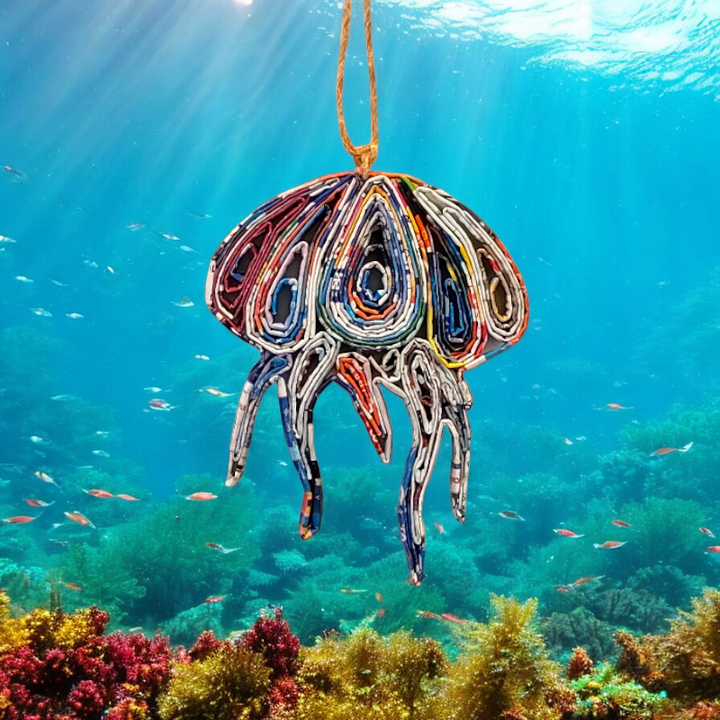 Jellyfish Ornament - Recycled Paper - 22 Palms Boutique
