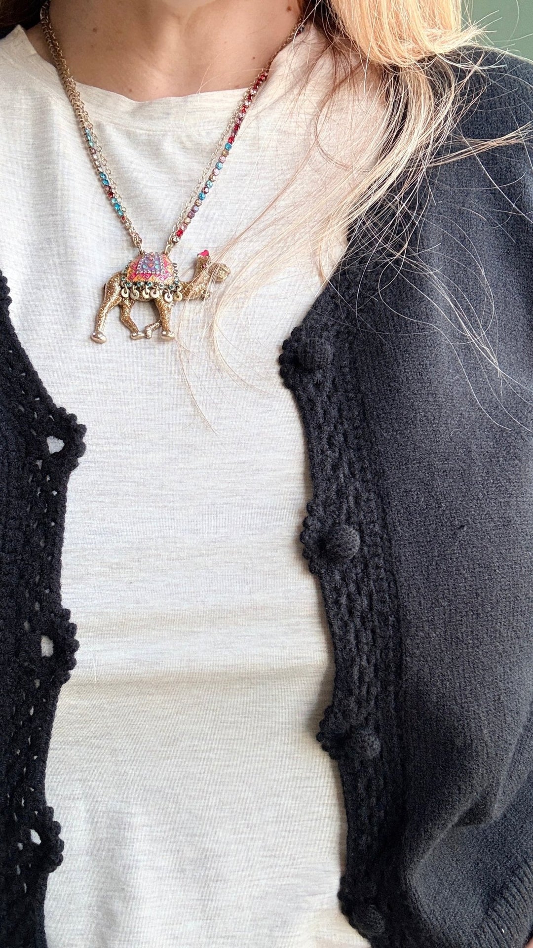 Lace Trimmed Button Front Cardigan in Black - 22 Palms Boutique