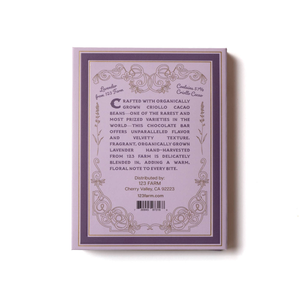 Lavender Chocolate Bar | Organic Criollo | 30g - 22 Palms Boutique