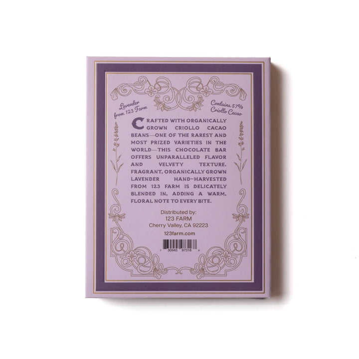 Lavender Chocolate Bar | Organic Criollo | 30g - 22 Palms Boutique