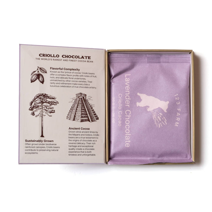 Lavender Chocolate Bar | Organic Criollo | 30g - 22 Palms Boutique