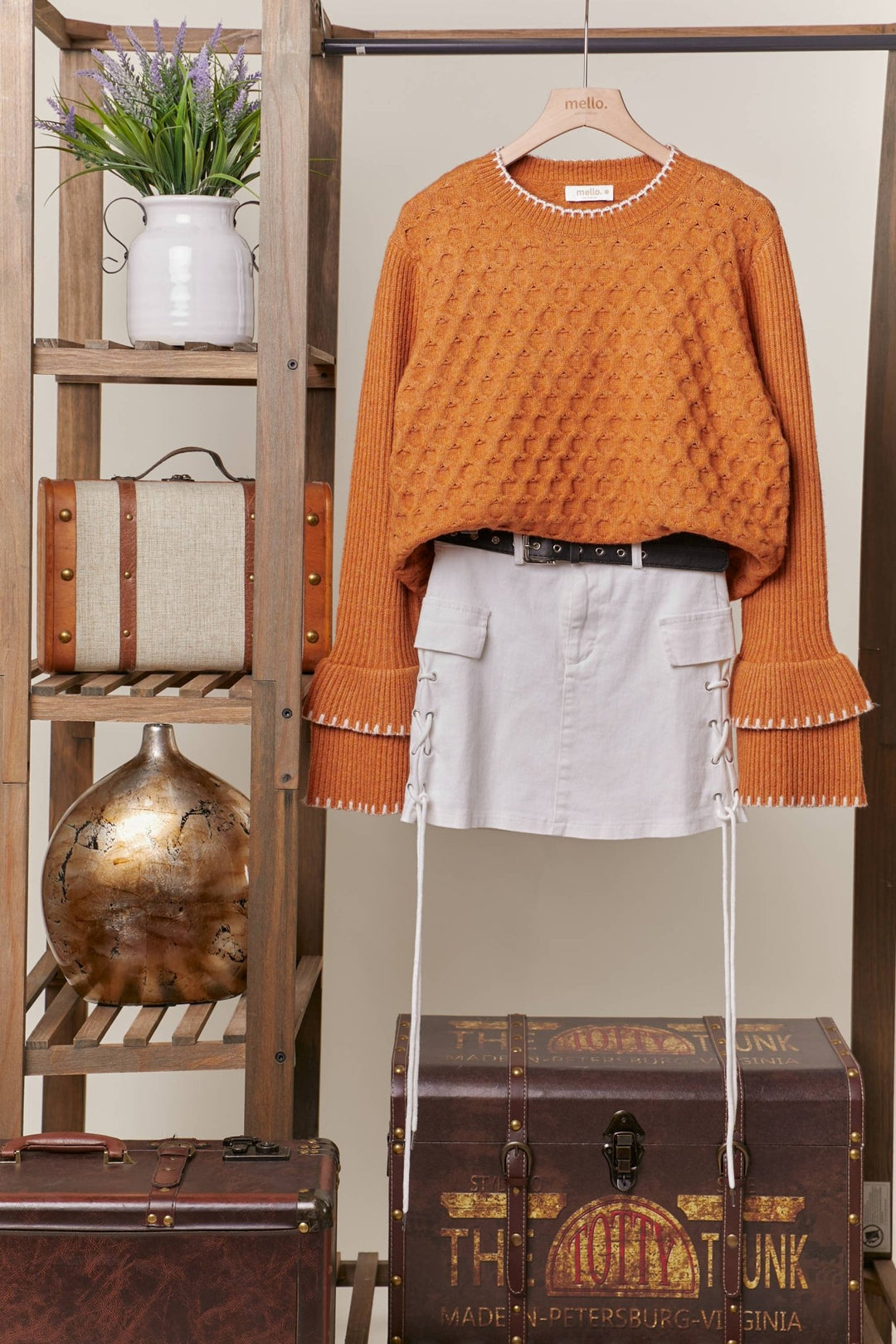 Layered Sleeve Velvet Soft Sweater - 22 Palms Boutique