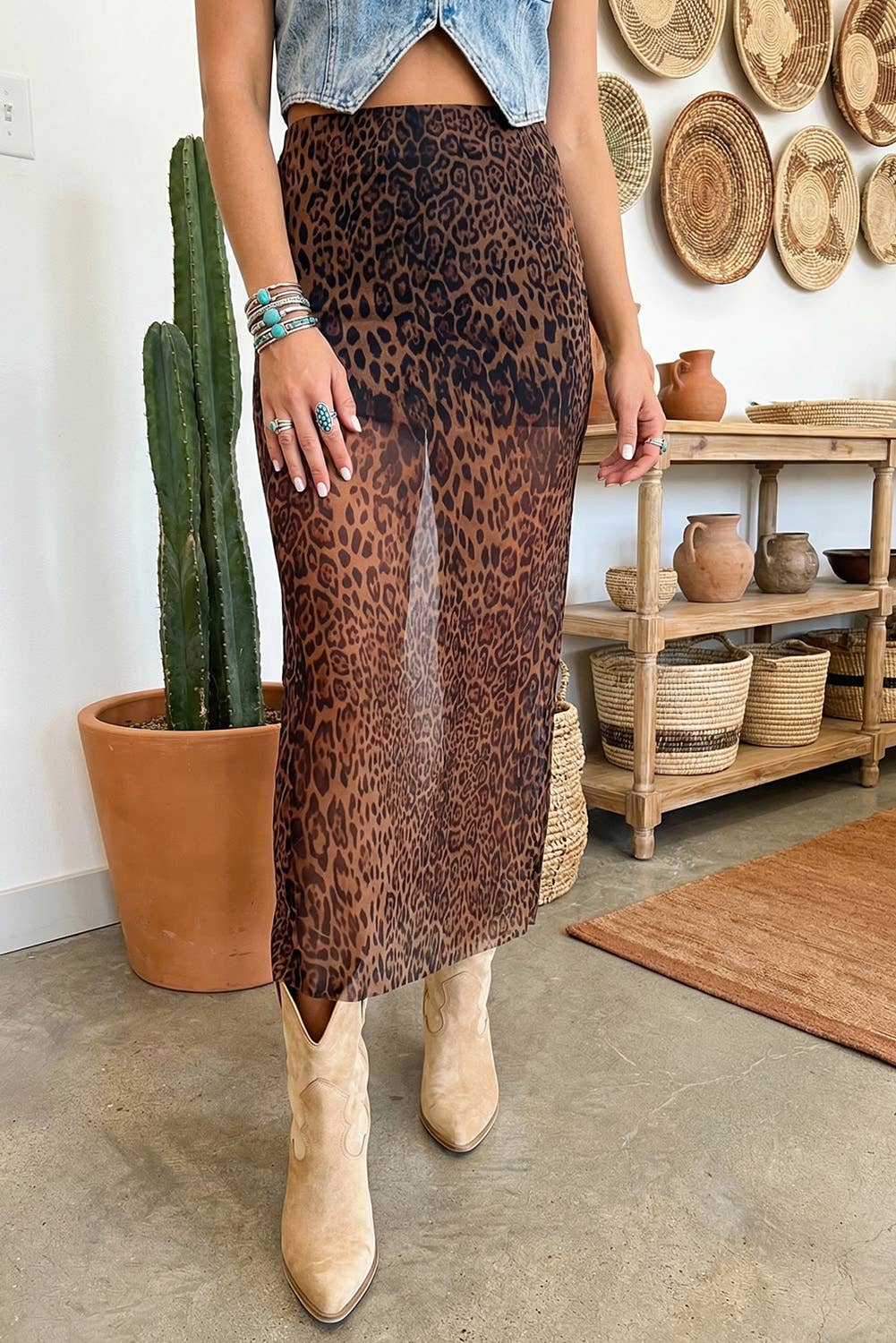 Leopard The Untamed Shift Sheer Maxi Skirt - 22 Palms Boutique