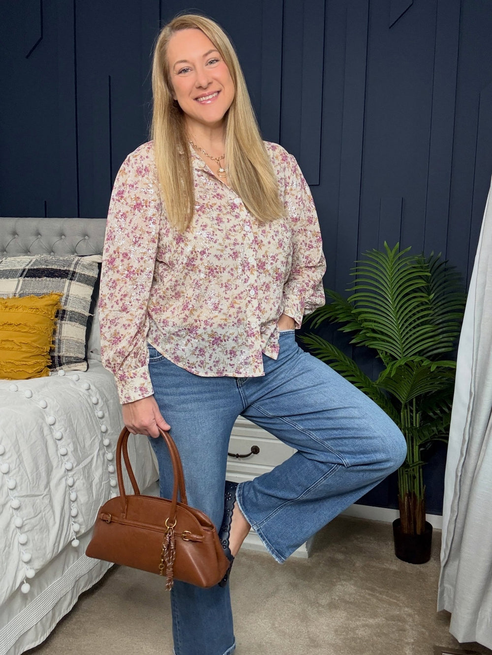 Liorah Crescent Shoulder Bag in Brown - 22 Palms Boutique