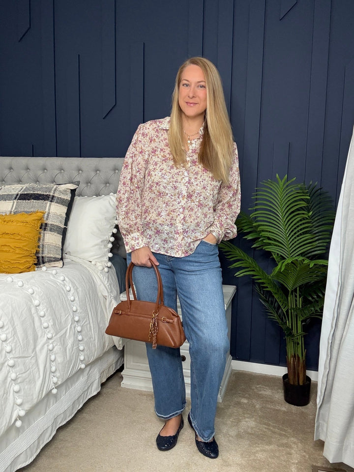 Liorah Crescent Shoulder Bag in Brown - 22 Palms Boutique