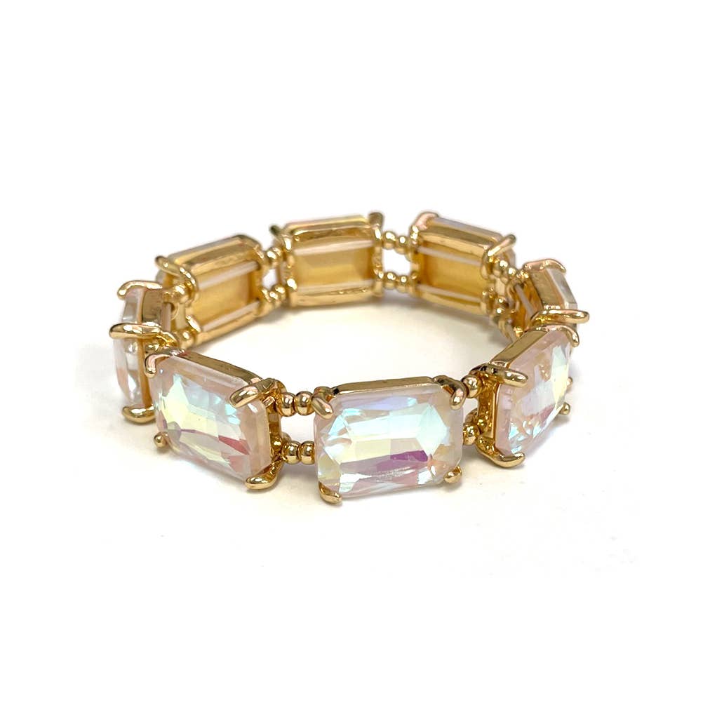 Lumière Emerald Cut Crystal Stretch Bracelet Collection - 22 Palms Boutique