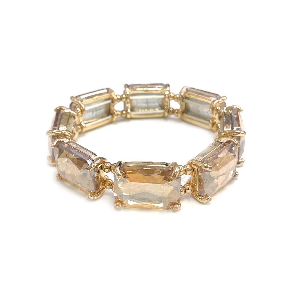 Lumière Emerald Cut Crystal Stretch Bracelet Collection - 22 Palms Boutique