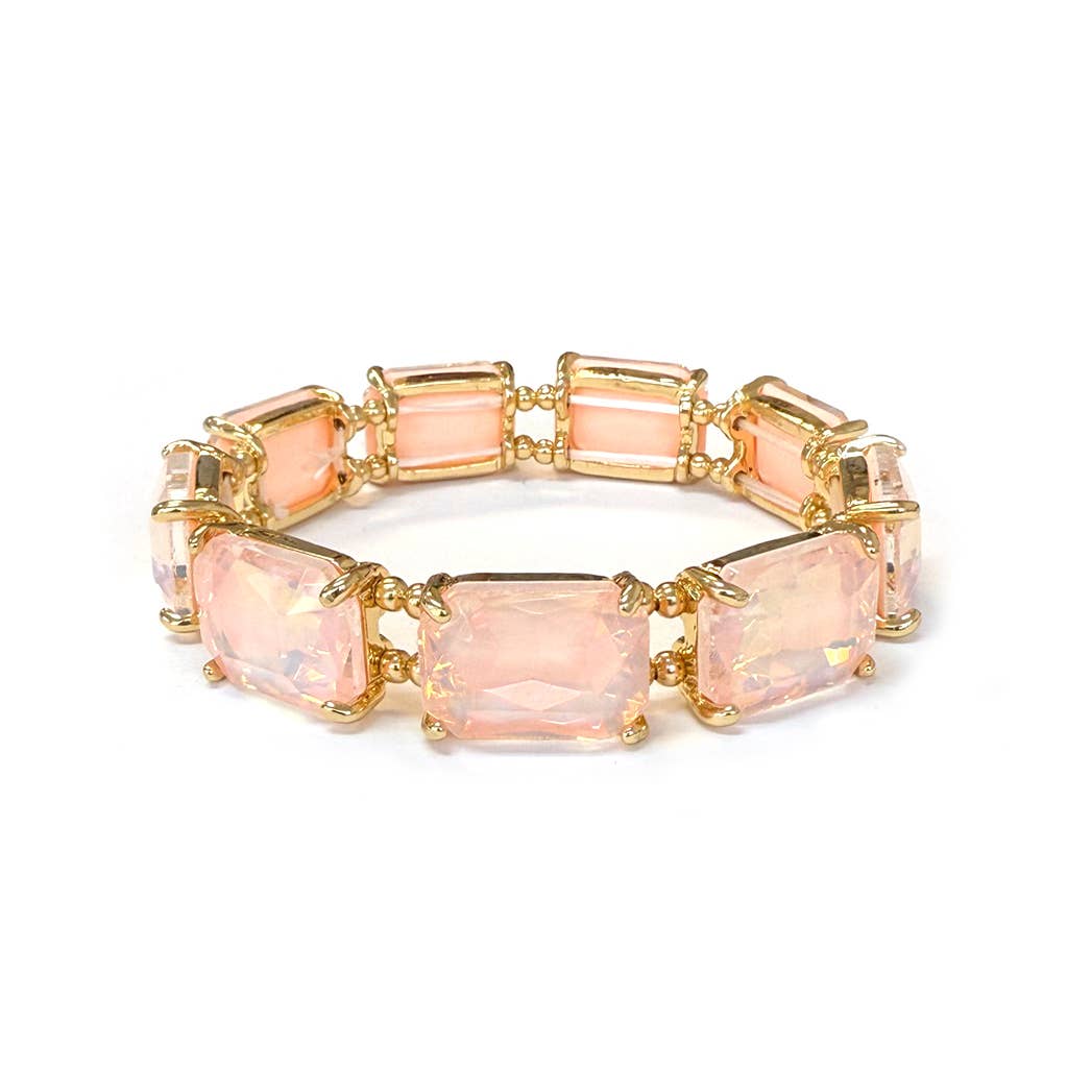 Lumière Emerald Cut Crystal Stretch Bracelet Collection - 22 Palms Boutique