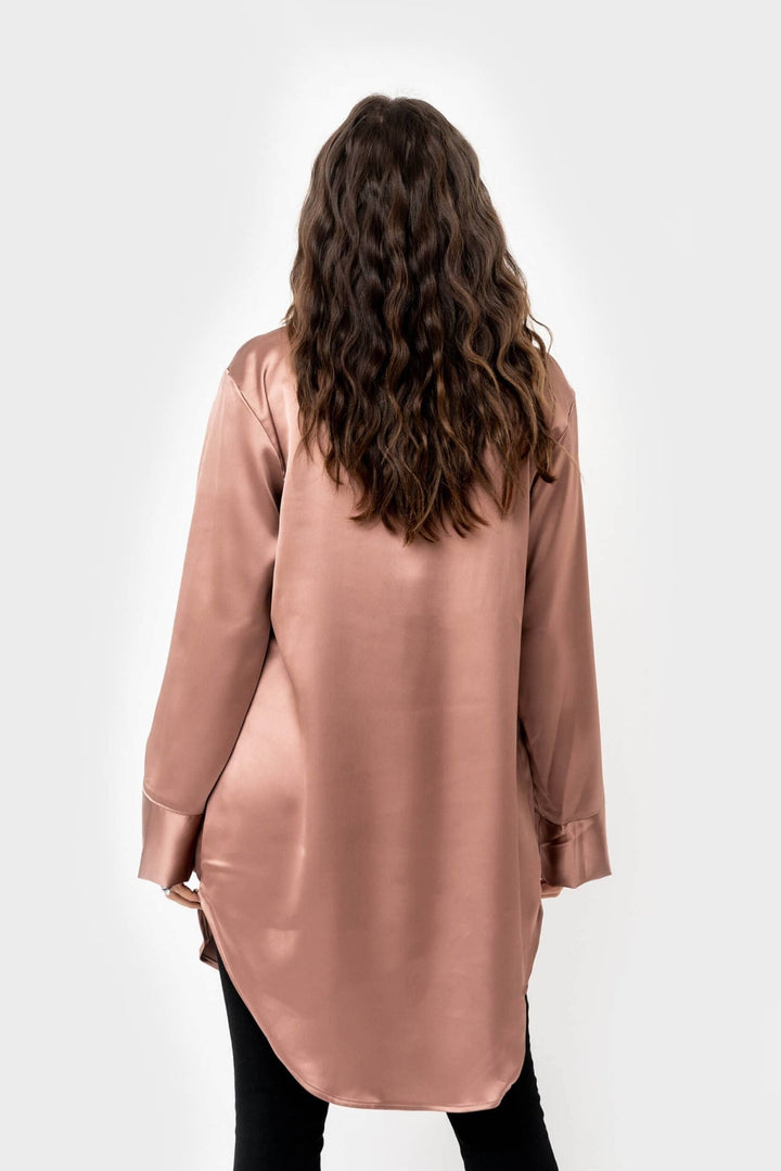 Luxe Lounge Button Up Silky Sleep Dress - 22 Palms Boutique