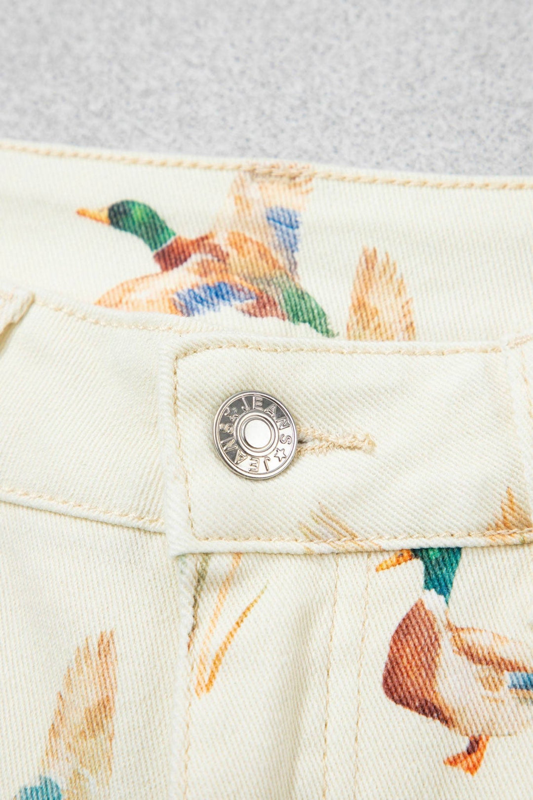 Mallard Printed Cuffed Hem Shift Jeans - 22 Palms Boutique