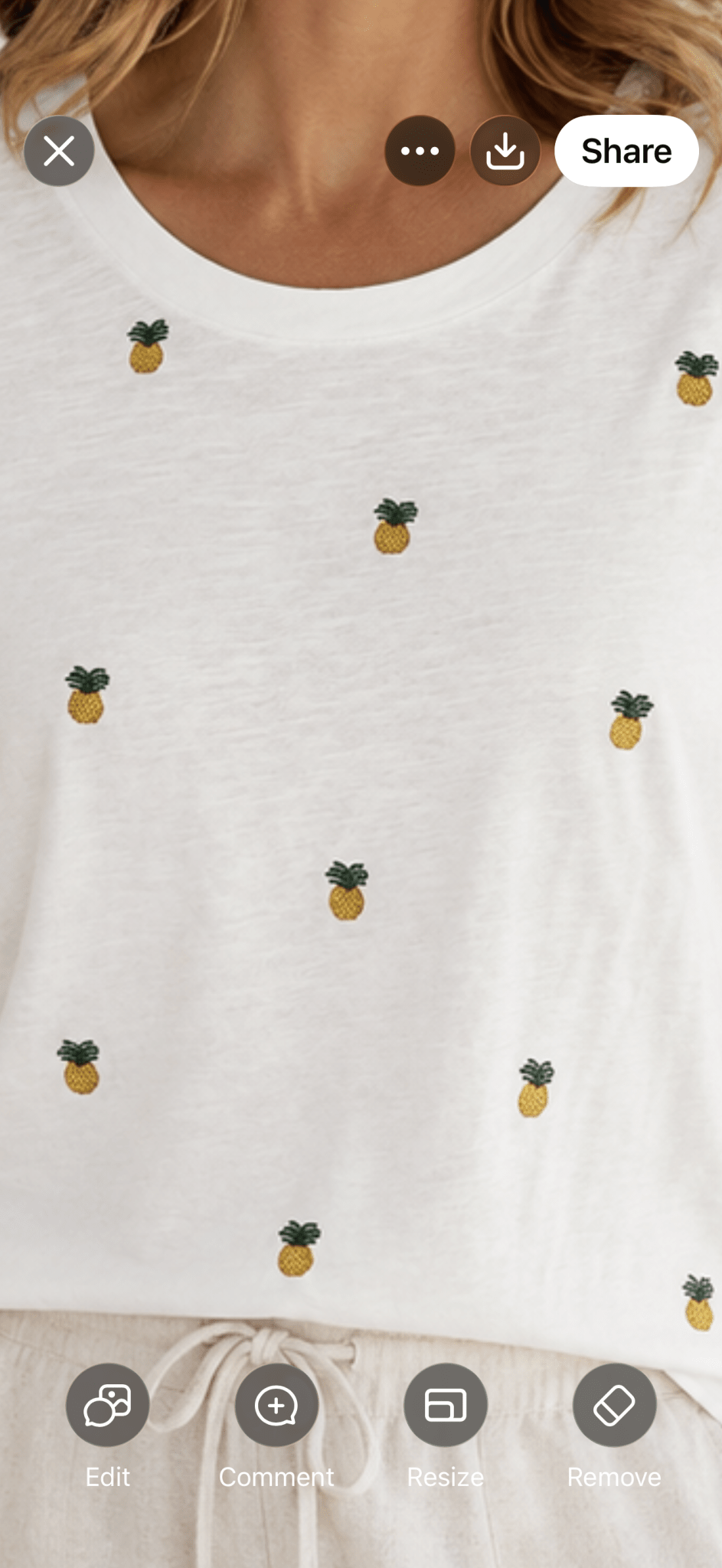 Pineapple 100% Cotton Tee-Shirt - 22 Palms Boutique