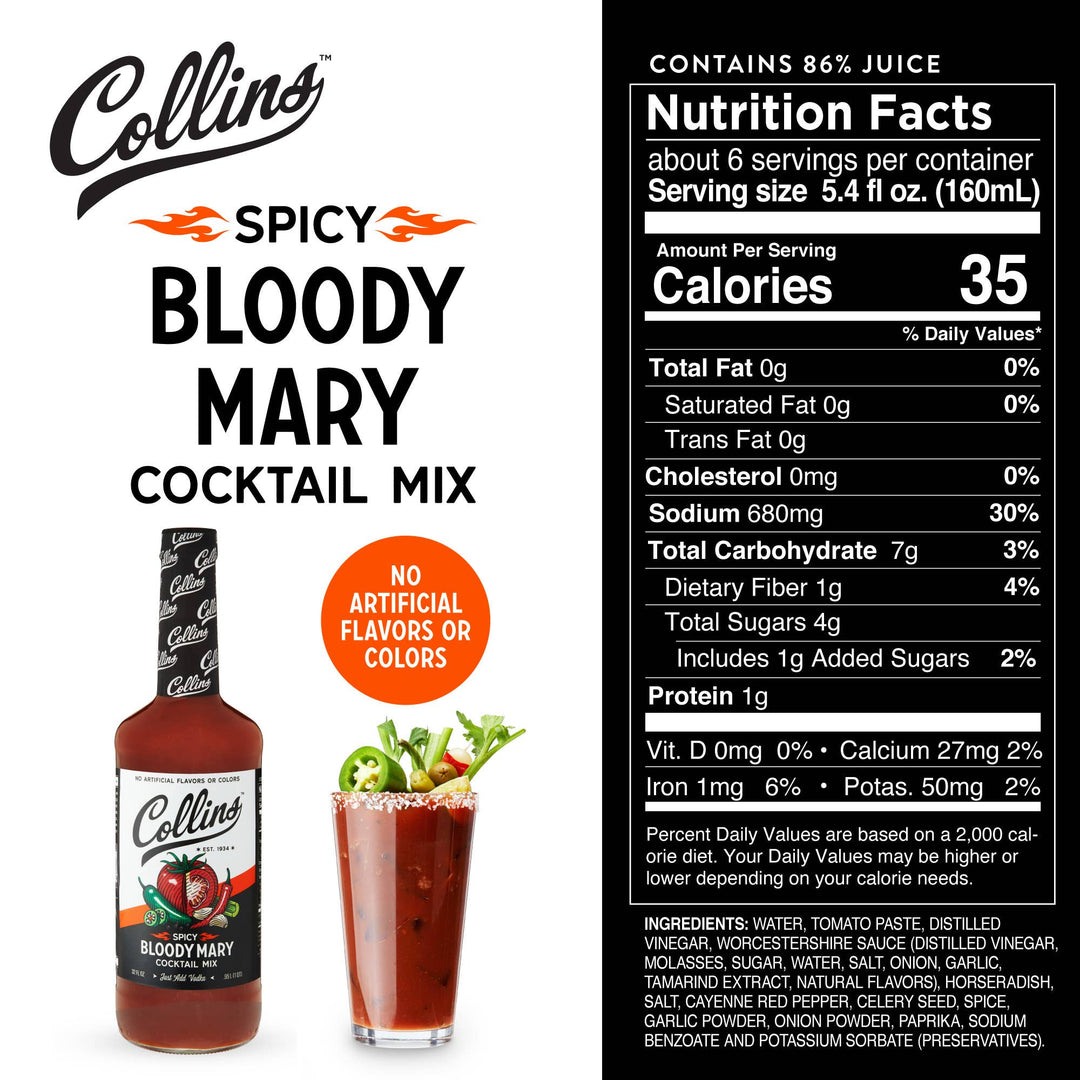 Real Sugar Spicy Bloody Mary Cocktail Mix - 32 oz - 22 Palms Boutique